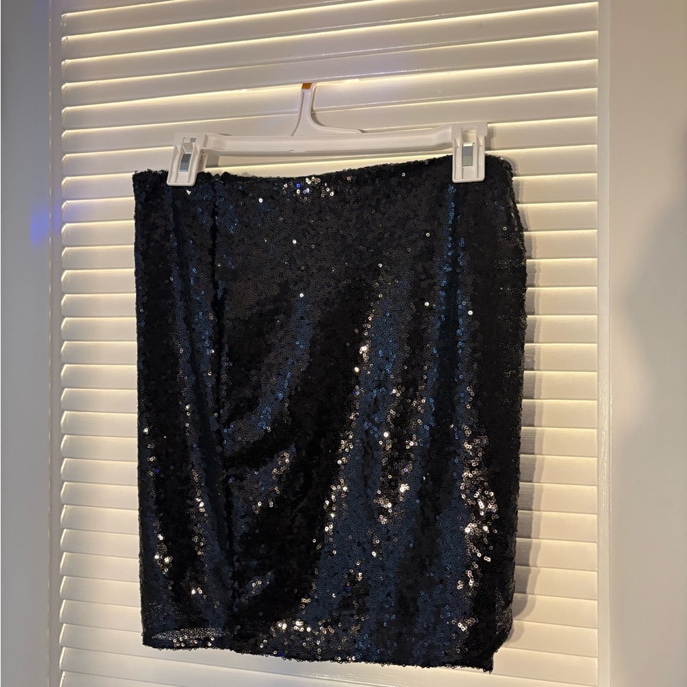 Altar'd State Black Sequin Mini Skirt